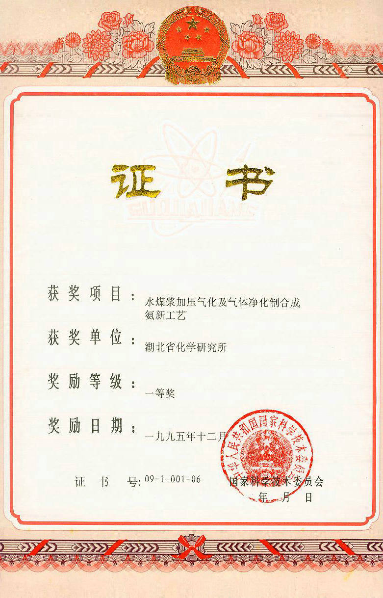 國家科技進步 1995 年一等獎