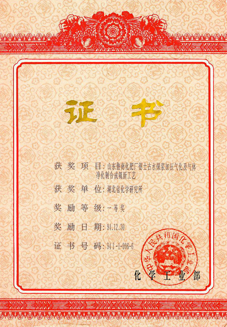 國家科技 1994 一等獎